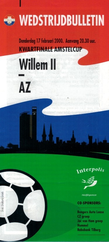 AZ Programma 17-feb-2000 Willem II uit beker